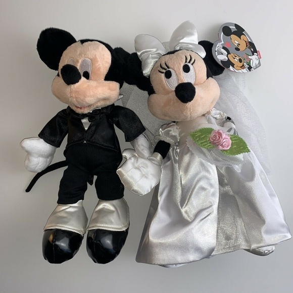 minnie mouse bride stuffed animal